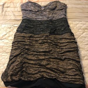 Mini strapless ombré dress